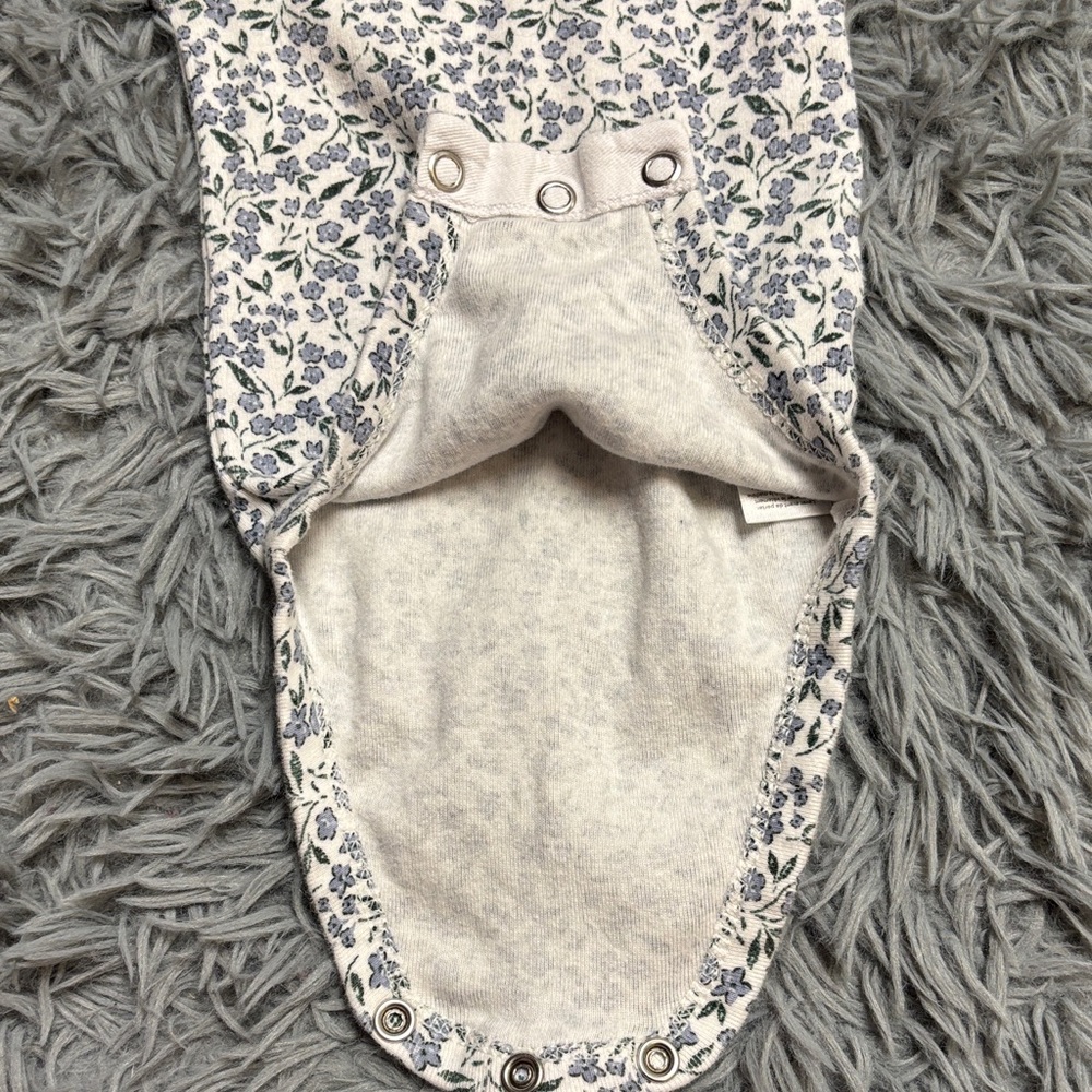 Dark Green Corduroy Pinafore Dress with Floral Onesie - Picture 10 of 16